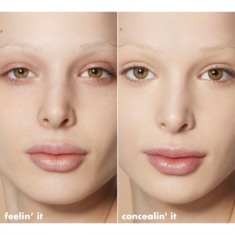 e.l.f. Hydrating Camo swatches on arm showing Light Ivory coverage and color match benefit