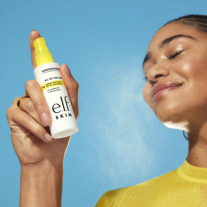 e.l.f. bottle in hand for size comparison and travel-friendly benefit