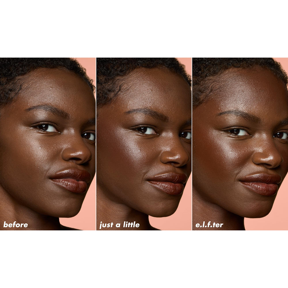 e.l.f. soft glam bronzer stick swatches on arm showing buildable color payoff