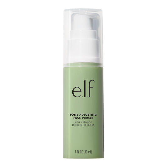 e.l.f. tone adjusting face primer front packaging showing label and tube, evens skin tone