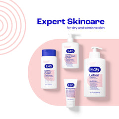 E45 ingredients label detail highlighting dermatologist-tested formulation benefit