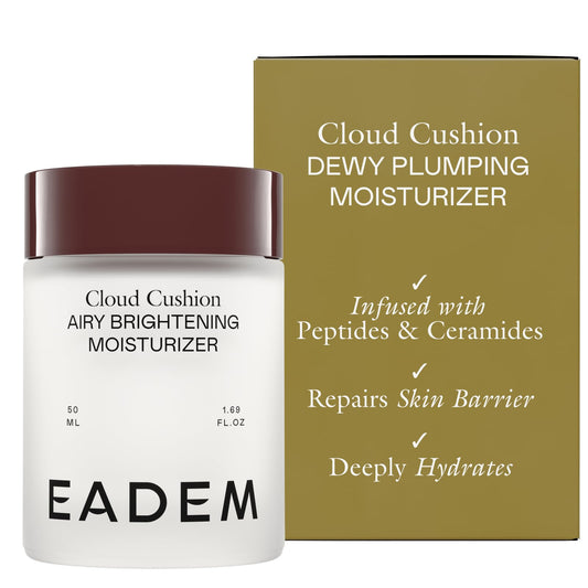 EADEM Cloud Cushion front jar showing packaging and clean design benefit