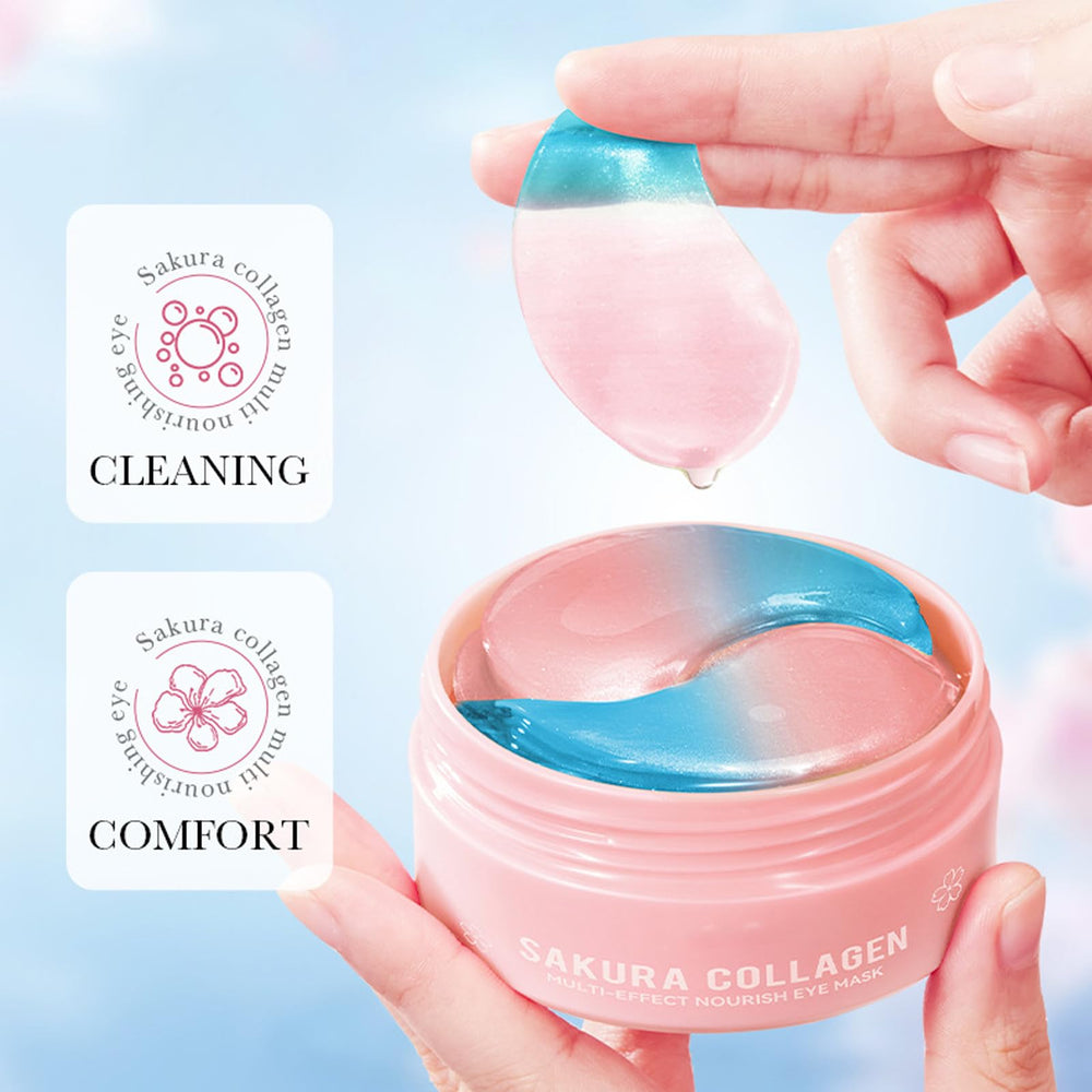 Eakroo patch applied under model eye demonstrating reduced puffiness benefit