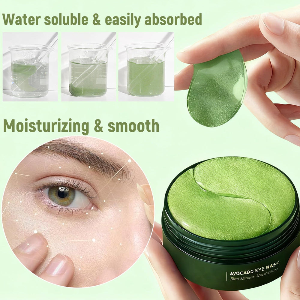 Eakroo patch applied under eye showing refreshing de-puffing benefit