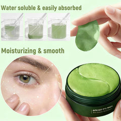 Eakroo patch applied under eye showing refreshing de-puffing benefit