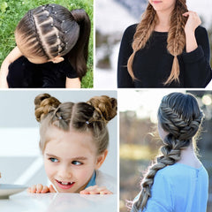 EAONE securing braids with clear bands to show neat finishes and reduced breakage