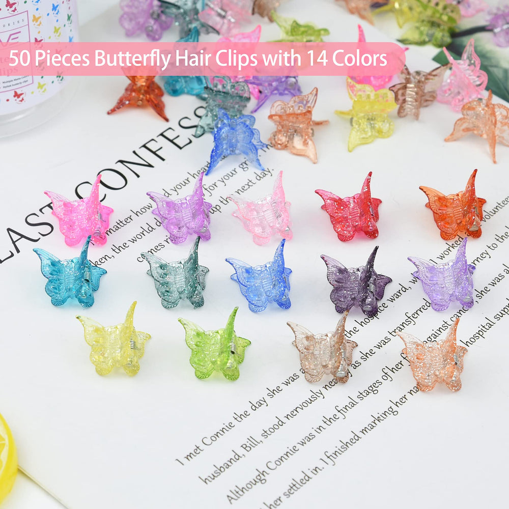 EAONE butterfly clip close-up showing glitter texture and sturdy plastic for lasting color