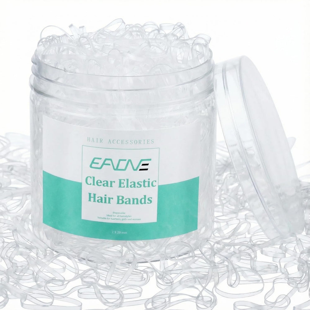 EAONE front packaging showing 1500 clear mini hair bands and tidy storage
