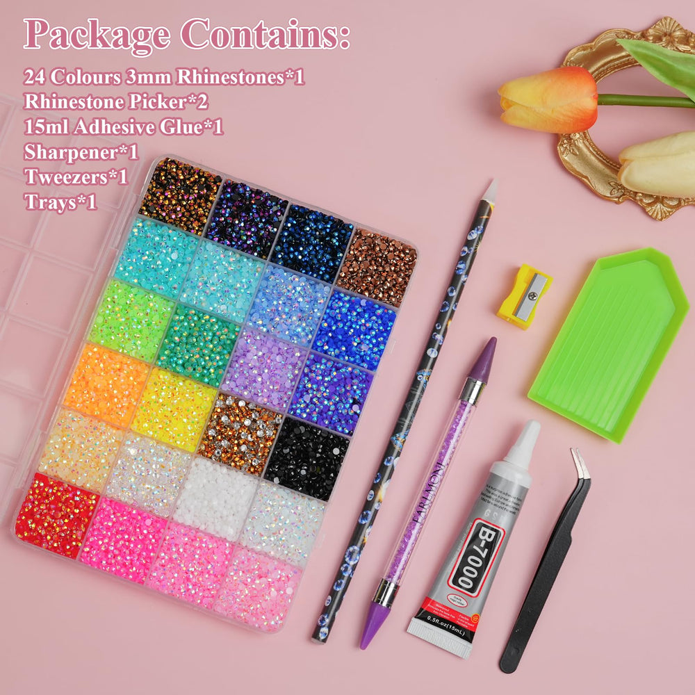 EARLMONI rhinestones applied on fingernails showing professional bedazzled finish and durable visual effect