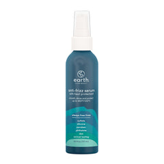 earth front packaging of anti-frizz serum showing product benefits and size
