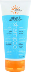 Earth Science shampoo front bottle showing nourishing oils and softening benefit