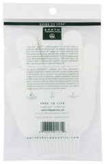 Earth Therapeutics glove texture close-up reveals nylon weave for gentle exfoliation benefit