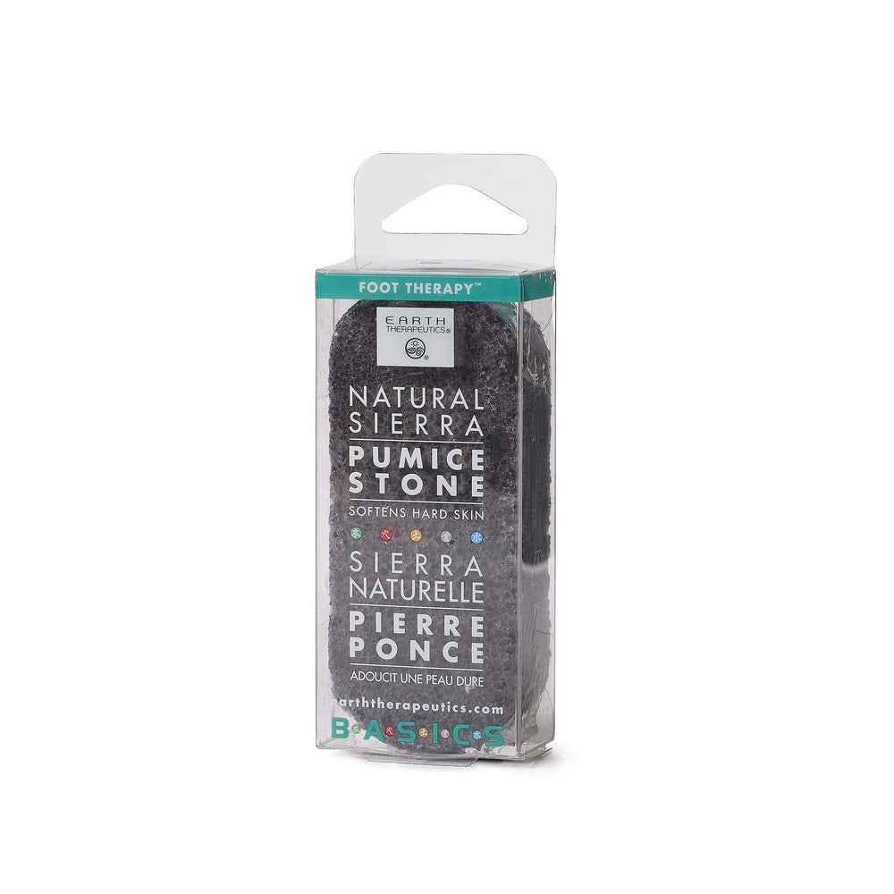 Earth Therapeutics pumice stone front view showing compact shape and portability for travel