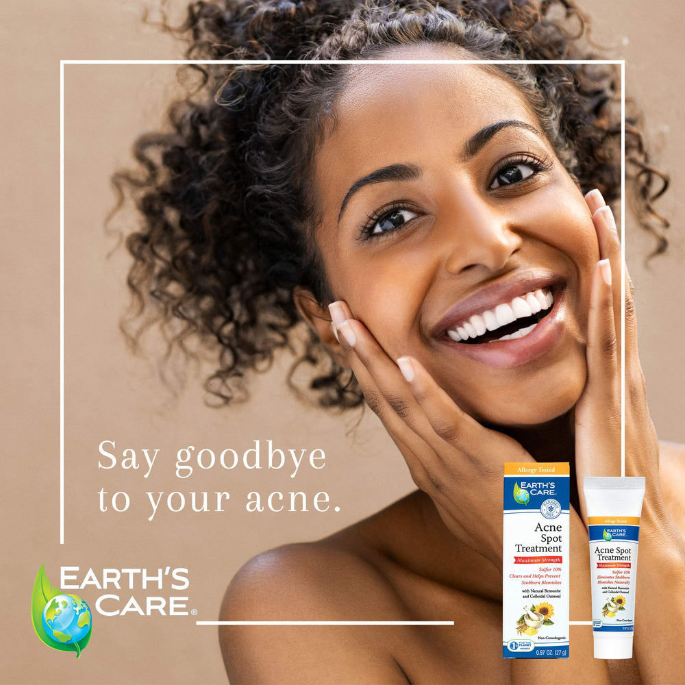 Angled product packaging of Earth's Care illustrating tube design and portability benefit