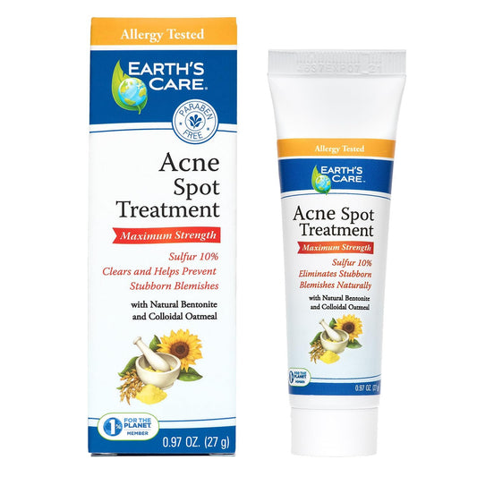 Earth's Care tube front view showing product branding and compact size benefit