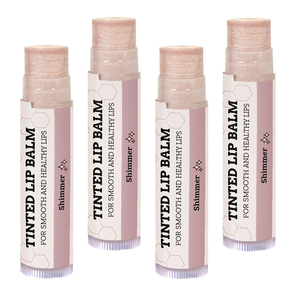 Earth's Daughter front packaging showing four shimmer tinted balms and benefits
