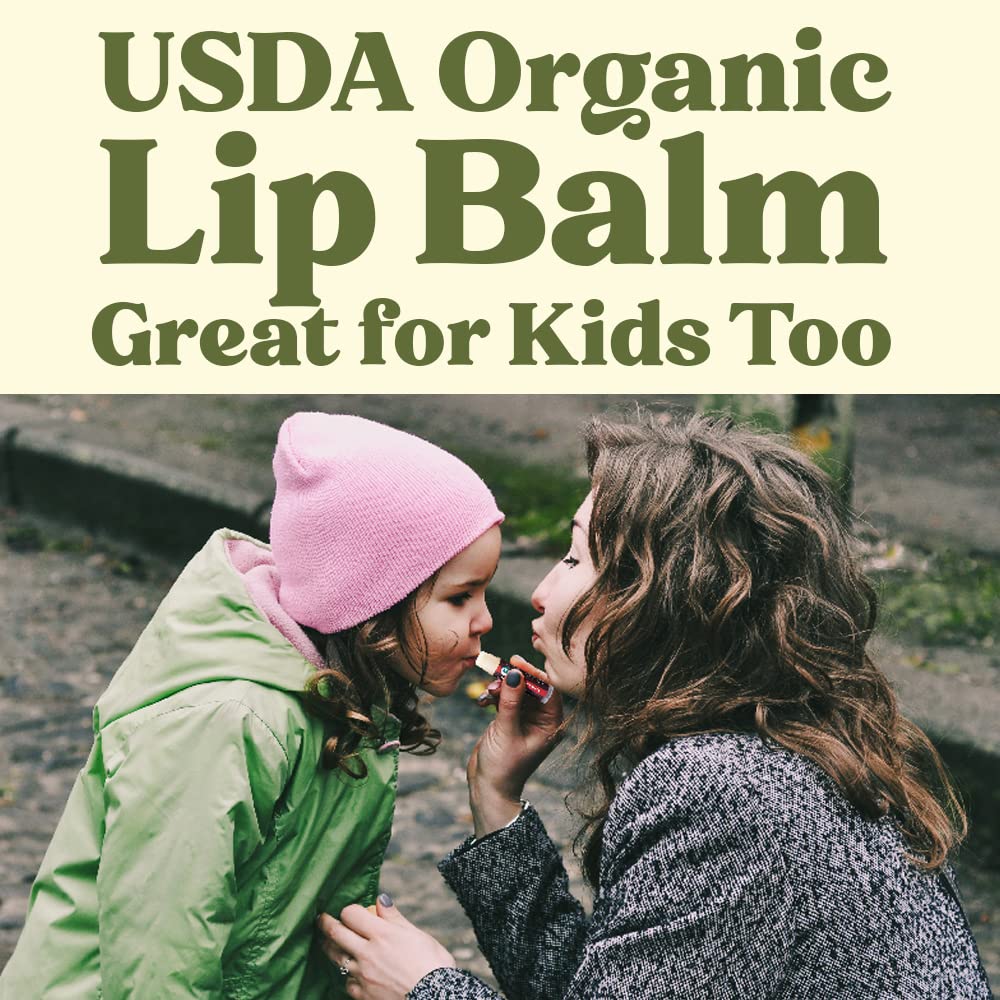 Earth's Daughter lip balms in a handbag lifestyle shot ready for on-the-go moisturization