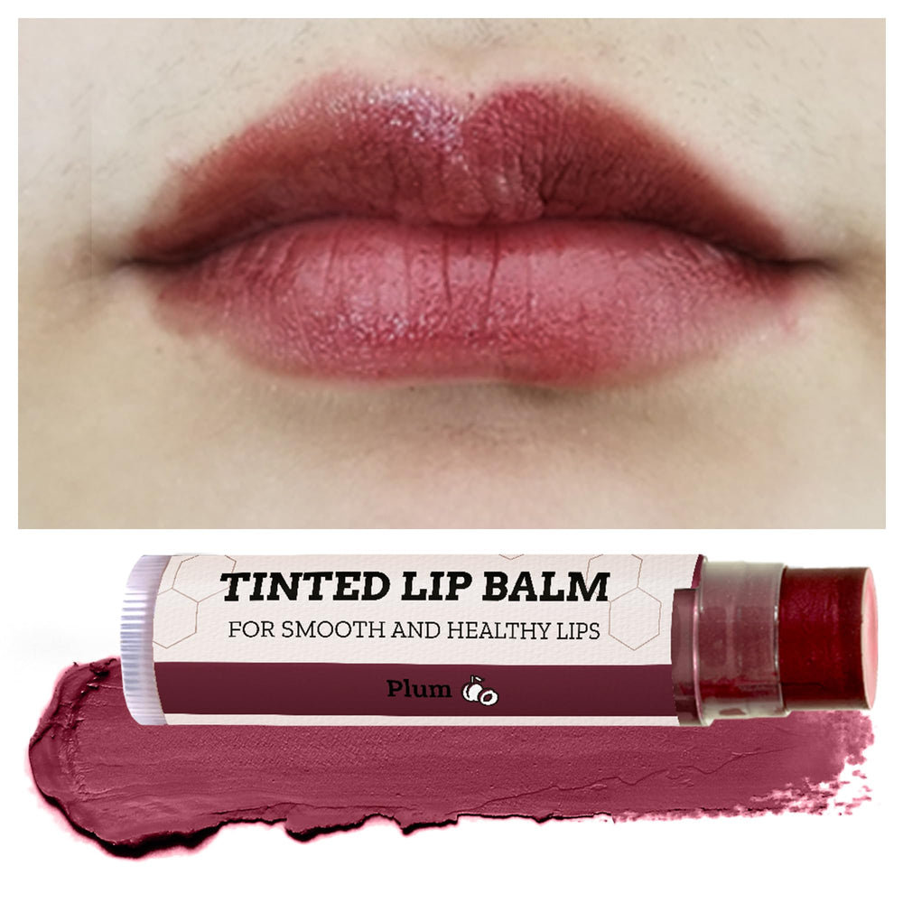 Earth's Daughter texture swatch of Plum balm showing creamy consistency and blendability