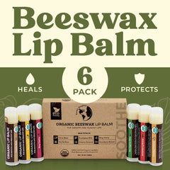 Earth's Daughter lip balm next to a coin size comparison showing pocket-sized tubes
