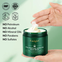 Eastgirl ingredient label with Argan, Jojoba, and Ginseng benefits