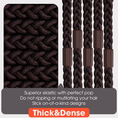 EasYoung hair tie held in hand to show size and comfortable grip for thick hair