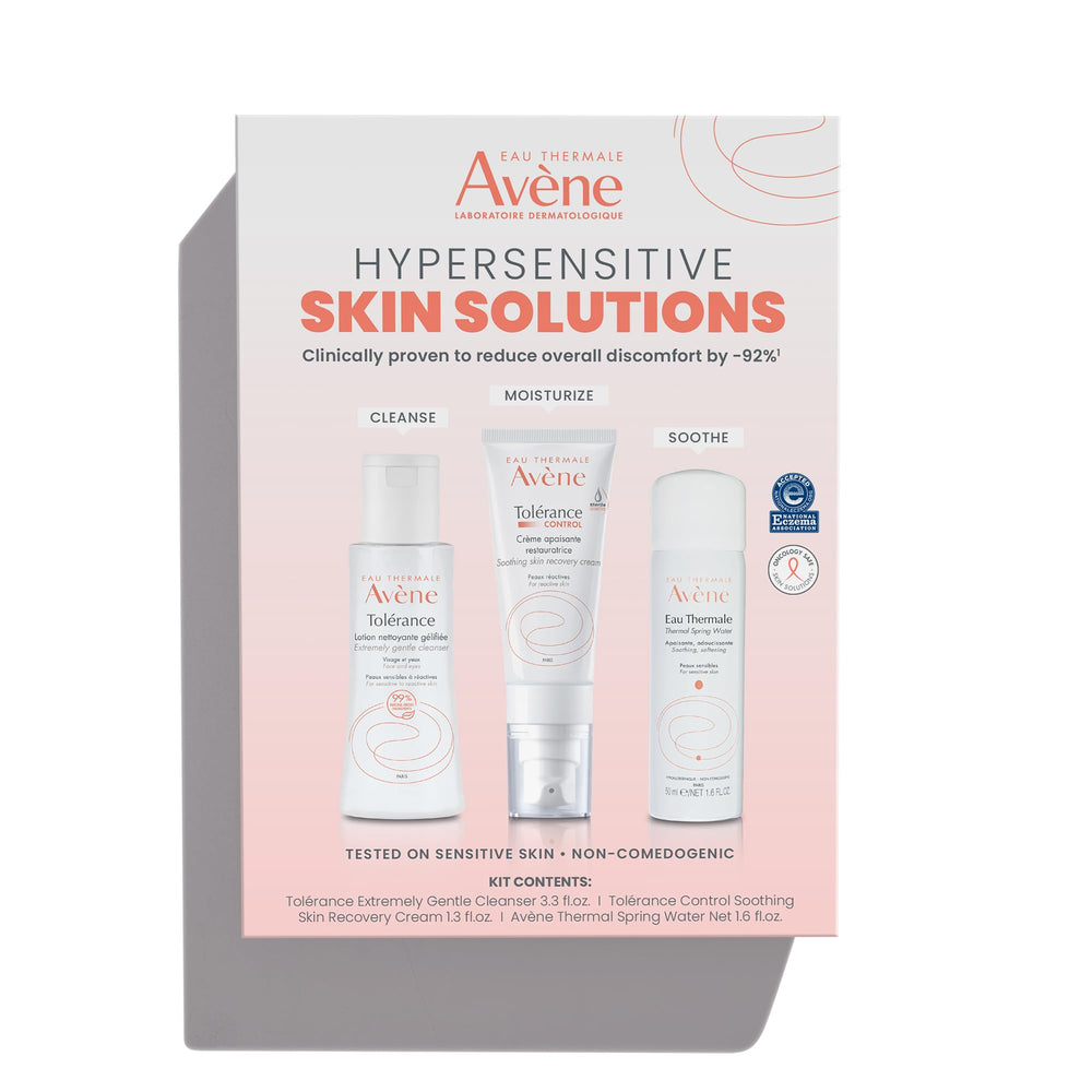 Eau Thermale Avène starter kit front view showing all three products for gentle care