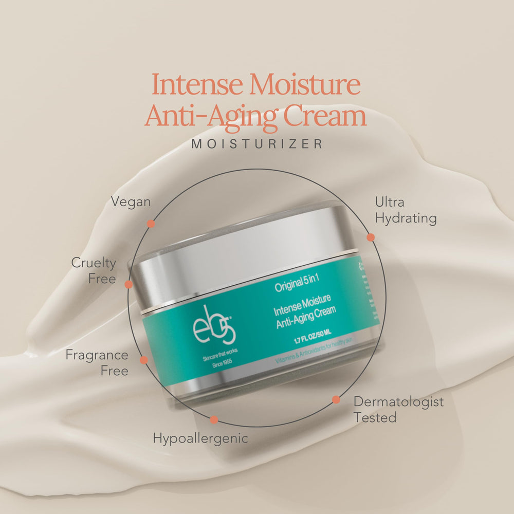 eb5 label close-up featuring vitamins A E B5, emphasizes ingredient benefits