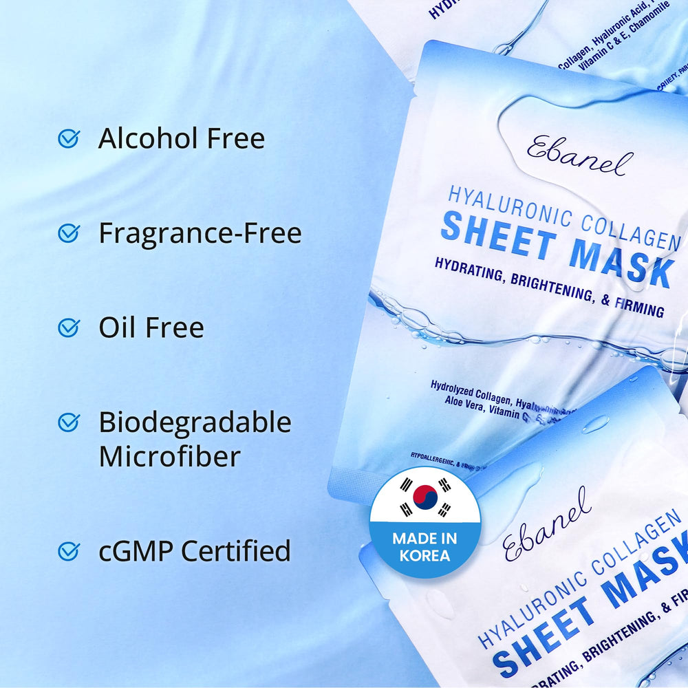 Ebanel mask near aloe and vitamin C ingredients highlighting soothing benefits