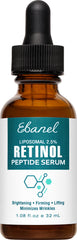 Ebanel bottle front view showing sleek packaging and anti-aging benefits