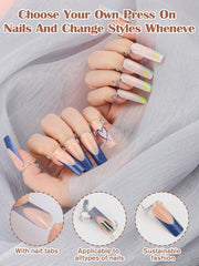 EBANKU sheet of 120 adhesive nail tabs displayed, easy-replacement convenience