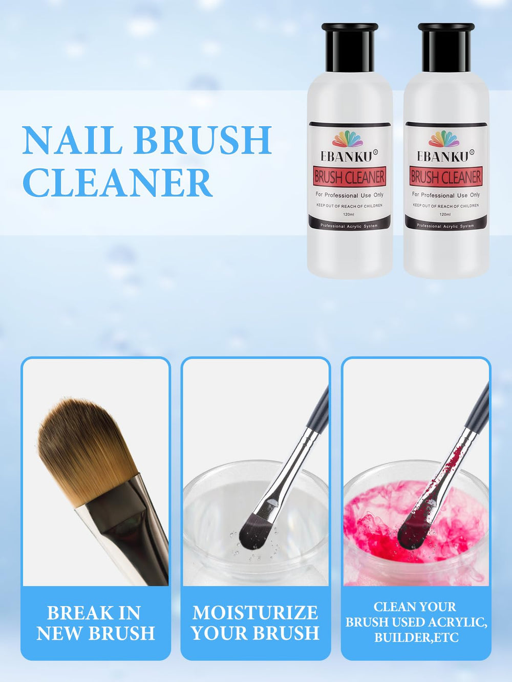 EBANKU glass cup with crystal scrub brush set ready for fast brush cleaning and conditioning