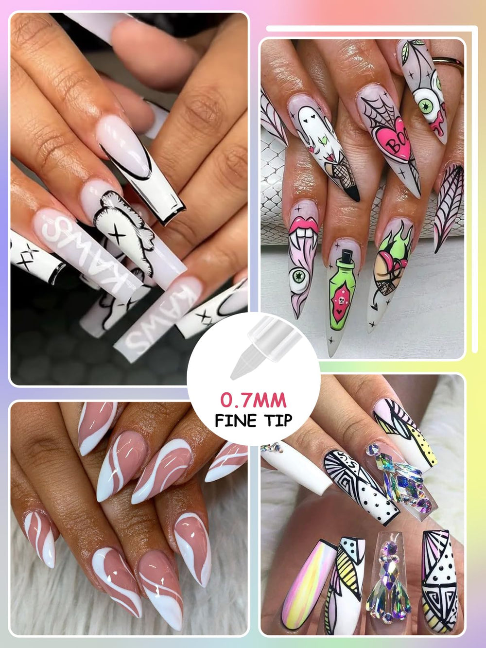 EBANKU pen beside fingernail to show compact size advantage