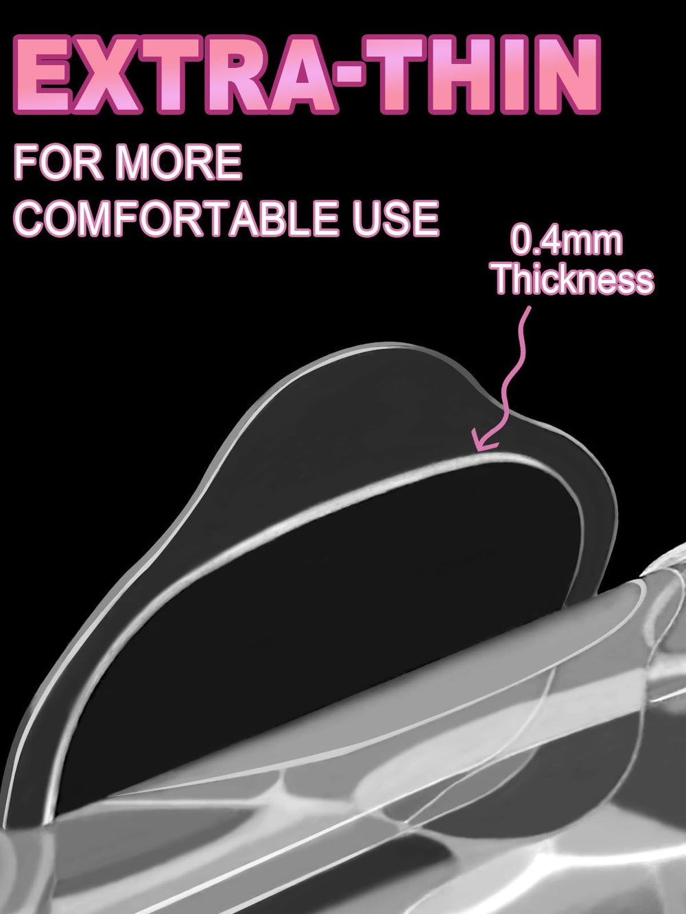 EBANKU edge comparison illustrating 0.4mm ultra-thin natural look benefit