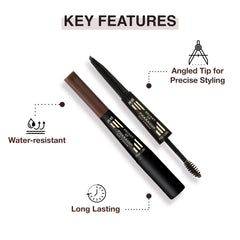EBIN NEW YORK tool held in hand showing portable size for on-the-go brow touch-ups
