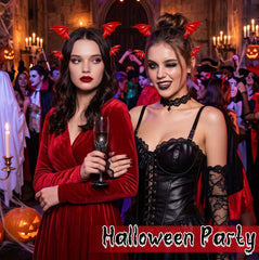 eboозone headband worn by model in Halloween outfit showing dramatic effect