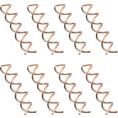 EBOOT front pack of twenty rose gold spiral hair pins showing quantity and finish