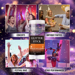 ECDMKF glitter stick next to coin displays compact travel-friendly size benefit