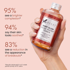 Eclat Skincare bottle with rose petals and aloe showcasing natural ingredients