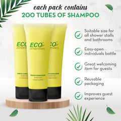 ECO amenities ingredient label close-up, natural formula clarity