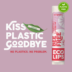 Eco Lips compostable tube detail illustrating plastic-free packaging advantage