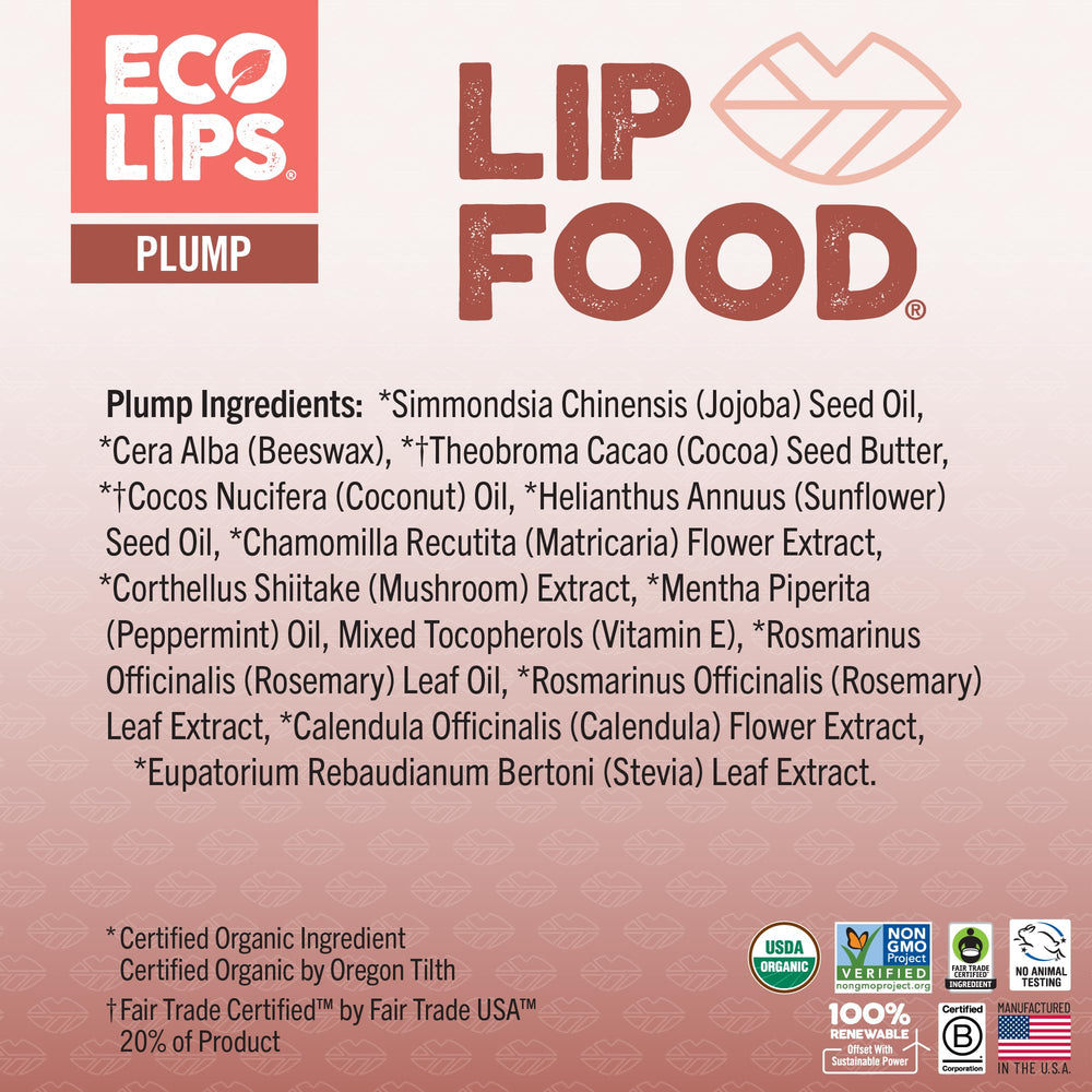 Eco Lips ingredient close-up with jojoba and cocoa butter for rich hydration