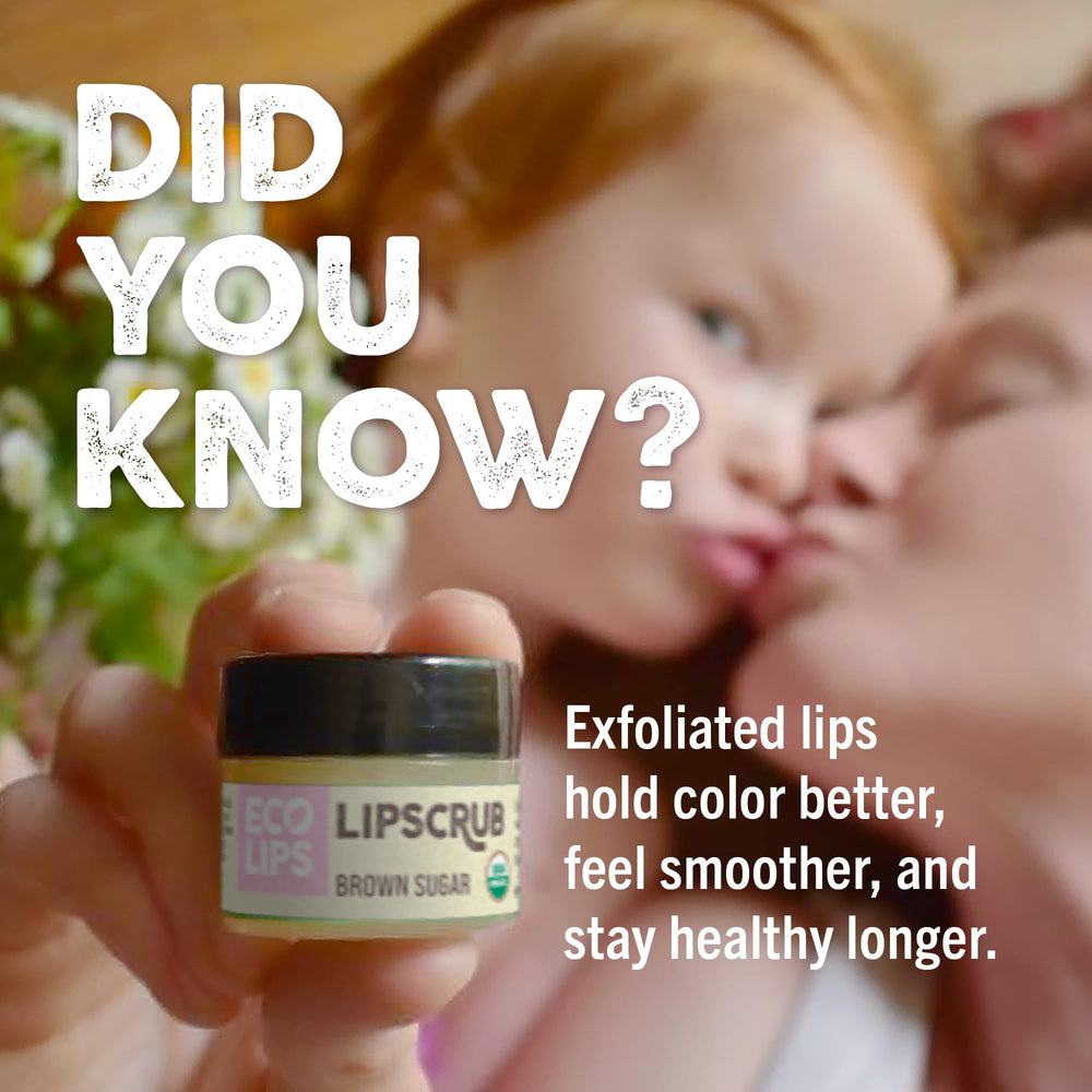 Eco Lips ingredients flatlay with sugar and oils highlighting natural sourcing