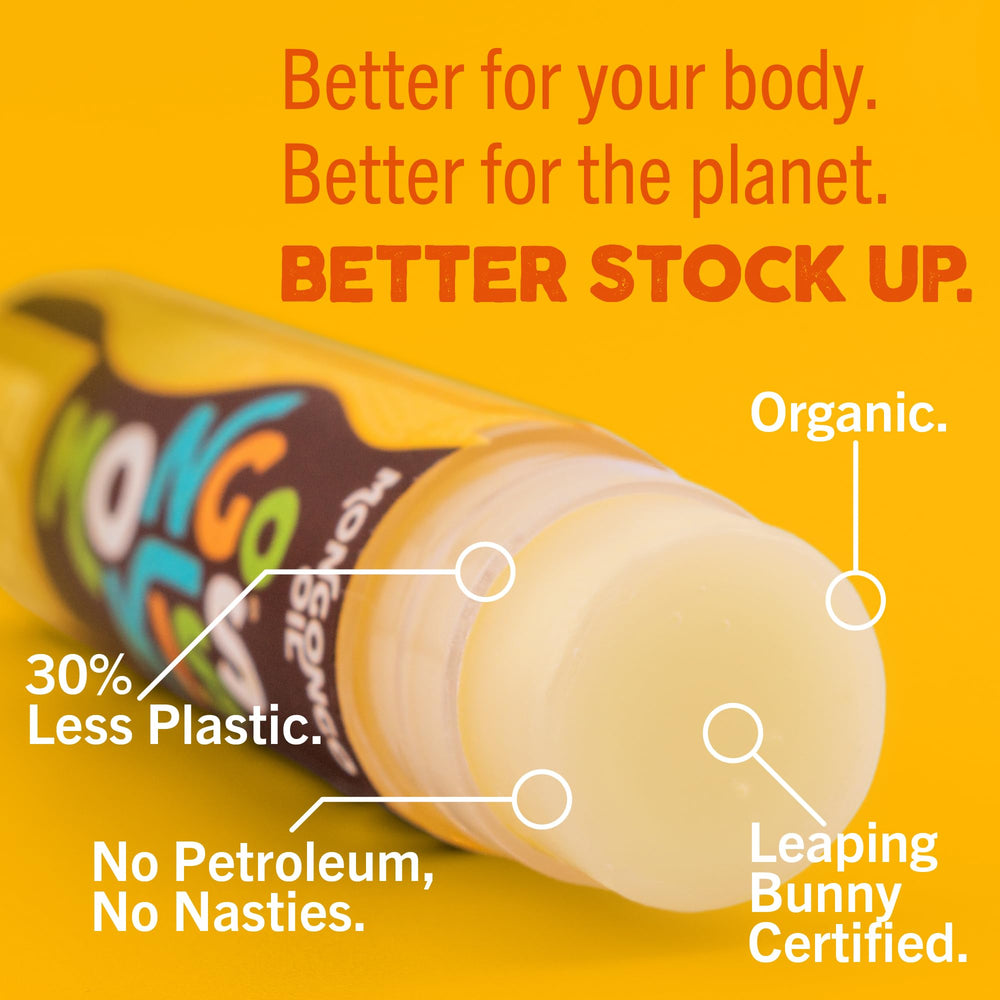 Eco Lips open tube close-up showing smooth balm texture for quick absorption benefit