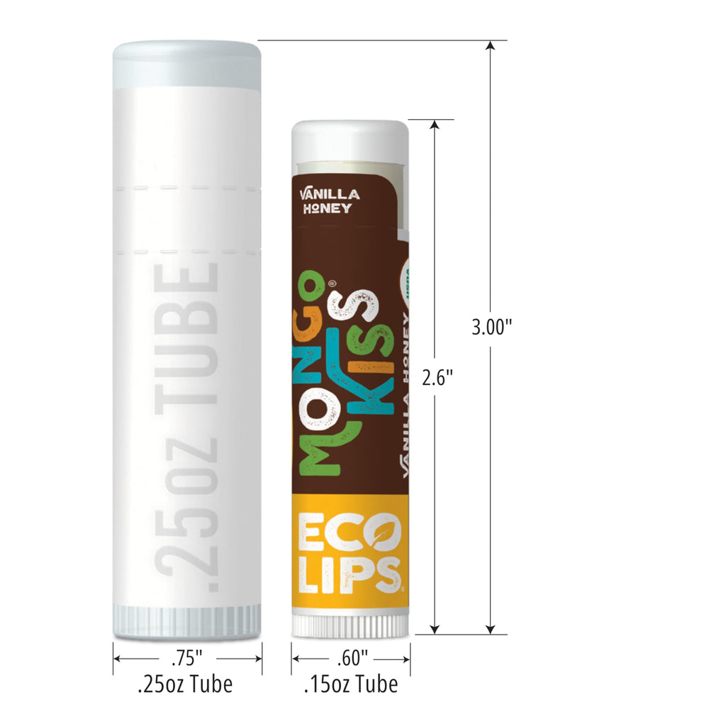 Eco Lips open tube close-up displaying balm tip and smooth application benefit