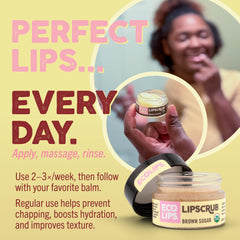 Eco Lips open jar close-up texture showing gentle sugar exfoliant