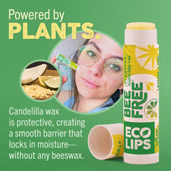 Eco Lips single tube close-up revealing balm tip and smooth glide for easy application