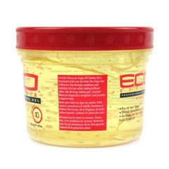 Eco Style Moroccan Argan gel texture close-up highlighting clear glossy consistency