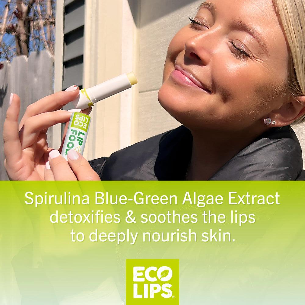 Eco Lips open stick close-up displaying smooth balm texture and hydration