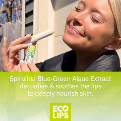 Eco Lips open stick close-up displaying smooth balm texture and hydration
