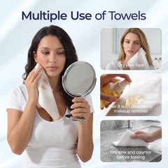ecolook towel beside ruler showing size and generous coverage